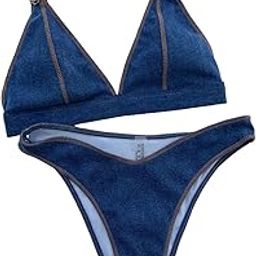 THE STYLE SUTRA Womens Bikini Set Female Women's Swimsuits Beachwear for Club Vacation Beach M Blue-7