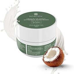Nari'yal Creame of Coco Sunscreen SPF 50 PA++For Men & Women No White Cast, Non-Greasy & Hydrating, For All Skin Types-100 ml-image-55