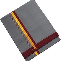 Hornbill Enterprises Pure cotton Men's Single Dhoti-2.00 meter/Lungi/Mundus 2 Border color Set of 1-picture-53