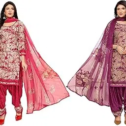 yashika Women's Crepe Dress Material Set for Women | Unstitched Printed Fabric for Kurta Bottom & Dupatta (Pack of 2)-picture-22