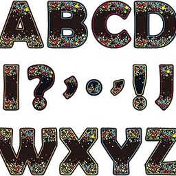150 PCS Large 7" Font Letters and Punctuation Set, Black Classroom Alphabet Colorful Cutout for Bulletin Board Display Home School, A Great Helper to Inspire Students' Learning Interest-23