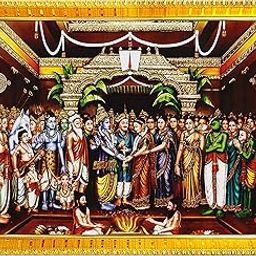 zig zag Srinivasa Kalyanam Photo Frame For Wall / Table / Pooja Room ( 7x9 inches, Acrylic Glass) Golden-image-87