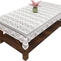 Kuber Industries Center Table Cover|Cotton Center Table Cover for Living Room|Table Cloth for 4 Seater|White-picture-26