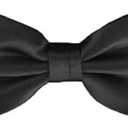 Satin Bow Tie Bowtie for Men (Black)-image-66