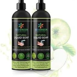 Beegreen Liquid Handwash Pump Green Apple Fragrance Pack of 2 | 100% Natural & Paraben Free, Sensitive Skin, Fights Germs | Plant-Based & pH-Balanced | Herbal, Eco-Friendly 500 ml Each-image-28