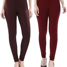 Womens and Girls Premium Stretchable Cotton Churidar Solid Regular Fit 17 Colours Leggings Breathable/Versatile Tights for Women/Drawstring Waistband/Easy to Care Slacks for Kurti. 2 Combo-image-2