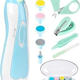 Electric Nail File Drill For Baby No Sharp Claws Hurt Safety Cutter Trimmer Clipper For Toes And Fingers1 Set (Pink 12 In 1)-image-56