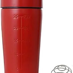 IndusBay® Stainless Steel Shaker 750 ml Shaker Bottle for Pre-Post Workout with Blending Whisking Wheel, Unbreakable and Leakproof with Knob, Red-image-33