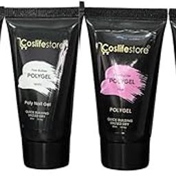 COSLIFESTORE-Pack of 4 polygel tubes -30 ml each- used in Polygel Nail extension-NAIL ART, Clear Builder Gel Nail Enhancement Gel for Beginner & Professional Nail Art Salon DIY NAIL KIT at Home-image-15