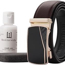 Men's Vegan Leather Belt | FREE Vegan Leather Revival Kit | Burgamot Gold (Brown)-picture-17