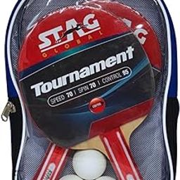STAG GLOBAL Tournament Table Tennis Playset | 2 Racquets & 3 Balls (White), Lightweight and Durable | Best for All Skill Levels-12