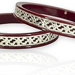925 Pure Silver Pola Bangles for Women with Purity Certificate, Handmade Silver Chooda/Chudi/Jewellery for Gift - Floral Style (SB6)-image-66