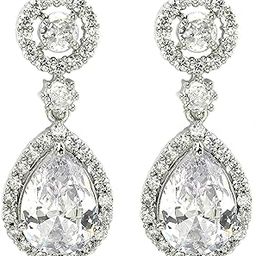 Fashion Rhodium Plated Brass Silver Toned Latest Fancy Tear Drop Dangle Earring For Women and Gifts For Girls-29