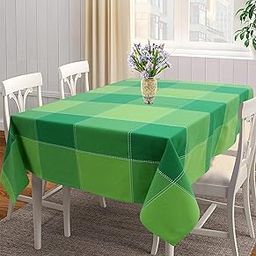 Airwill 100% Cotton Checkered Pattern 4 Seater Square Table Cover Sized, 56x56 inches (Green,White, Pack of 1)-image-8