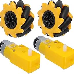 Hyuduo Mecanum Wheel, 48mm Rubber Coated Smart Car DIY Toy Wheels for TT Geared Motor-image-8