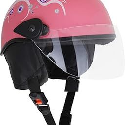 Sage Square Ladies Multi-Purpose Helmet (Pink Glossy Sticker Design 1) (Non-Motorized)-7