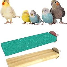 Sage Square Wooden Stand Sand Platform Made of Natural Wood, Combo of Two (2*5.5 & Sand 2*5.5 inch) Rectangle Shaped Perch Stand, Cage Accessories, Playful Toy, Suitable For Birds, Parrots, Budgies-4