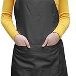Airwill, 100% Cotton Solid Color Aprons, Sized 65cm in Width & 80cm in Length with 2 Center Pocket, Adjustable Buckle on Top and 2 Long Ties on Both 2 Sides. Pack of 1 Piece-21
