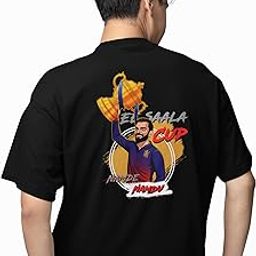 RCB Champions 2025 Oversized Black T-Shirt – Virat Kohli Holding Trophy Graphic – Ee Saala Cup Namdu Fan Tribute Tee – IPL Victory Design for Men & Women – 100% Cotton-image-63