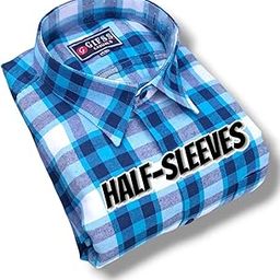 Plus Size Full and Half Sleeves Cotton Checks Shirt for Men-image-1