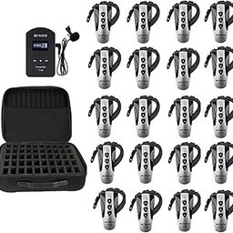 Retekess TT106 Tour Guide Audio System, Translation System for Church, Lightweight, 50-Port Carry Bag, Assistive Listening Devices for Church, School (1 Transmitter 20 Receivers)-image-46