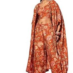 Rust Printed Cotton Blend Co-Ords-53