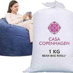 Casa Copenhagen Premium Virgin Grade Thermocol Balls Refill for Pillows, Sofa, Bean Bags, Soft Toys & Beans for Bean Bag Refill 1 Kg (White)-image-97
