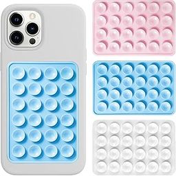 THYNOX Phone Holder Suction Phone Case (Pack of 3) Anti-Slip Silicone Back Cover, Multipurpose Hands-Free Sticky Pads for Phone Adhesive Mount for Selfies Videos Mirror (LP, LB, W)-14