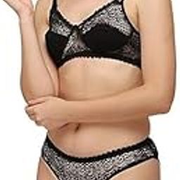 Women's Gorgeous Heavy Padded Push Up Bra Panty Set, Full Coverage Elegance Lingerie Set, Lightly Padded Bra and Matching Hipster Panty Set-1