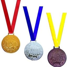 Kesora® - 1st, 2nd, 3rd Medals | School Sports Competition | Medals for All Sports | (Pack of Gold, Silver, Bronze Medals with Multi-Color Ribbon)-image-43