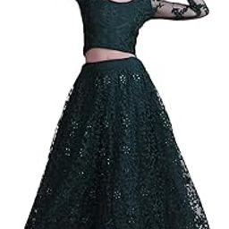 Green Color Embroidery Net Fabric Lehenga Choli With Dupatta For Womens-image-32