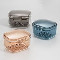 CALANDIS Denture Case Denture Bath Box Cup with Strainer Basket Blue | Denture Care | Oral Care-image-17