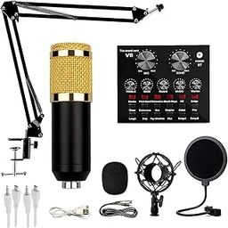 WRADER BM800 Studio Mic Kit with Sound Card Full Setup Microphone for Voice Recording YouTube Videos Interviews Podcast Microphone (Black, Metal Body, Condenser Mic)-image-64