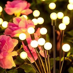 BrightFlow【𝐔𝐩𝐠𝐫𝐚𝐝𝐞𝐝】 Solar Garden Lights - 4 Pack 32 LED Swaying Lights, Solar Powered Firefly Lights, Yard Patio Pathway Landscape Christmas Decoration, Outdoor, Waterproof (Warm White 4)-image-30