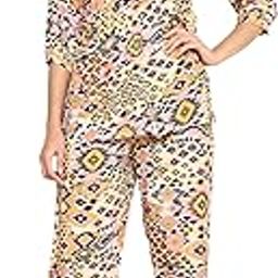 Women's Polyester Digital Printed Co-ord Set || Top Pant Set || Short Kurti Set Keyhole Neck,3/4th Sleeve-image-4