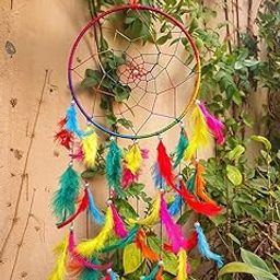 BS AMOR Dream Catcher Wall Hanging & Home Decor Car Hanging Decorative Height 49CM,Multicolour (Pack of 1)-image-94