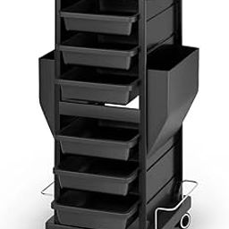 SHIPLORD® Professional Rolling Hair Salon Trolley Cart with 6 Drawers & Dryer Holder - Mobile Hair Styling Station for Stylists-image-24