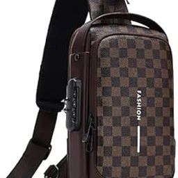 K.B.SALES Traveling Side Bag Sling Chest Outdoor Shoulder Bags With Password Lock Zipper Water-Resistant Cross Body Backpack Anti-Theft USB Charging Pot Print Design Cross Body Bag-image-61