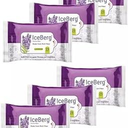 Daily Cleansing Facial Wipes 25N Each - Pack of 6 | Wet Wipes for Face with Aloe Vera, Cucumber | Makeup Remover Wipes| Hydrating,Refreshing, Soothing|Paraben & Alcohol Free (25*6 ICEBERG, Lavender)-image-30