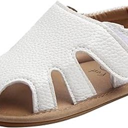 ™ Baby Toddler Summer PU Hollow Sandals Boys Crib Pram Shoes First Walker 6-12M White | Baby & Toddler Clothing-image-25