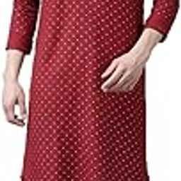 Men Maroon & Gold Printed Straight Kurta-picture-24