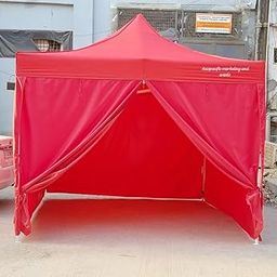 Indian Gazebo Portable Tent for Garden, Picnic, Product Promotion, Camping. Free Trolly & Carry Bag with 4 Sets of Sand Bags for Easy Transportation & Durability. (White)-image-59