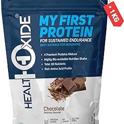 HealthOxide My First Protein with Whey, Casein & Pea/Bigginer Protein - Whey Concentrat Protein - Chocolate Flavor – 1 kg-12