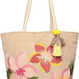 Embroidered Floral Jute Tote Bag for Women and Girls with Zip, Tassels, Internal Zipper And Completely Biodegradable-image-42