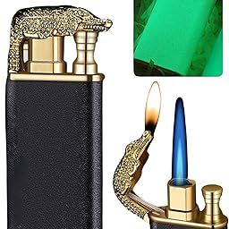 Drumstone (𝐋𝐢𝐦𝐢𝐭𝐞𝐝 𝐎𝐟𝐟𝐞𝐫 𝐓𝐨𝐝𝐚𝐲) Alloy Double Flame Windproof Lighter – Crocodile, Dragon, Tiger Designs, Refillable Butane, for Men 𝟏𝟎 𝐘𝐞𝐚𝐫𝐬 𝐖𝐚𝐫𝐫𝐚𝐧𝐭𝐲-image-68