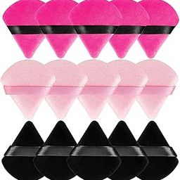 Rubyface 15pcs Triangle Powder Puff For Women Makeup Sponge puff Multicolored Face Dry Wet Makeup Puff for Loose Powder Body Powder, Cotton Cosmetic Sponge for Contouring, Under Eyes and Corners-image-1
