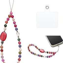 KHOLAD Universal Mobile Phone Charm Wrist Strap With Tether Tab - Beaded Lanyard Wristlet - Handmade Semi-Precious Gemstone Chain & Case Keychain-picture-13