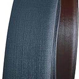 *** LENGTH 38 INCHES *** original leather black & brown belt strap only for men : reversible, adjustable, without buckle & holes-image-1