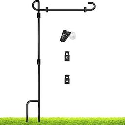 SZHLUX SZ-QG9141X Stand Garden Flag Pole, 35.4'', Black-picture-30