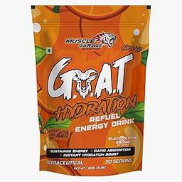 Muscle Garage GOAT | Instant Energy, Electrolytes & Rehydration Support| 900g | 90 Servings (ORANGE)-image-44